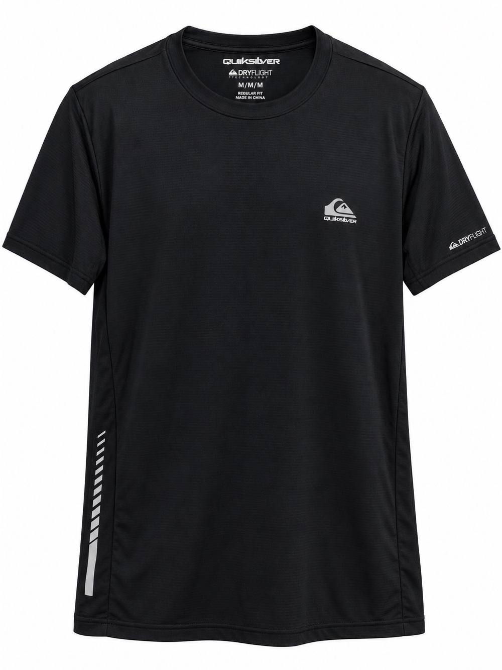 NWT Quiksilver Lap Time SS Tee Men’s M True Black DryFlight Running Shirt
